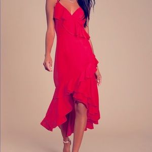 Lulus dreamers dream hi lo ruffle dress